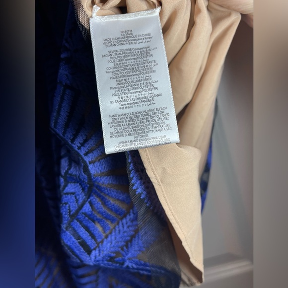 BCBG Max Azria Embroidered Tulle mesh overlay dress, lined. Size 02. New - Picture 4 of 5